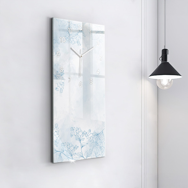 Zegar ścienny pionowy Szkic roślin