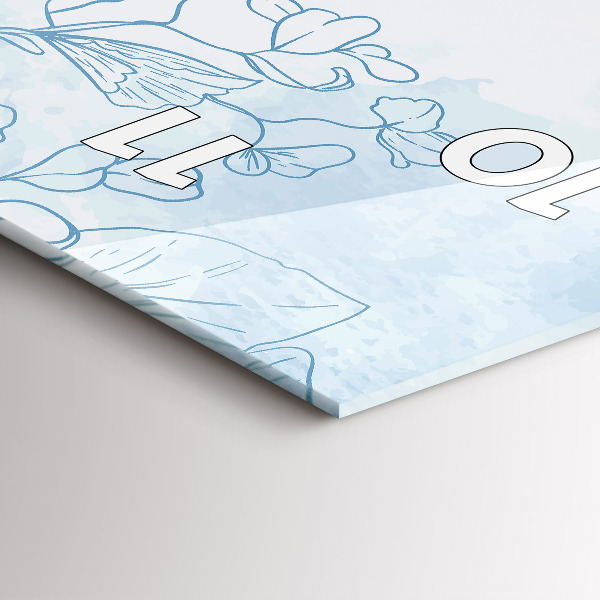 Zegar ścienny pionowy Szkic roślin