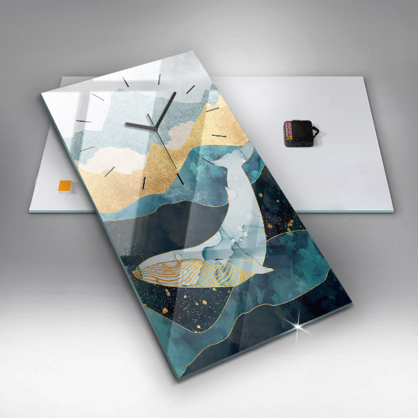 Zegar ścienny pionowy Abstrakcyjny wieloryb