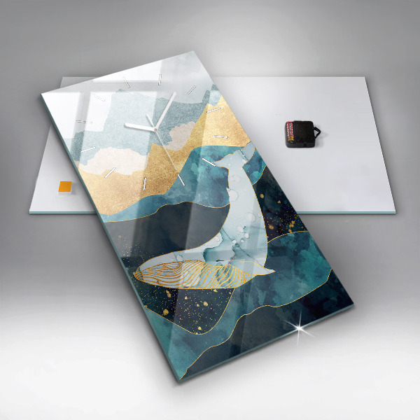 Zegar ścienny pionowy Abstrakcyjny wieloryb