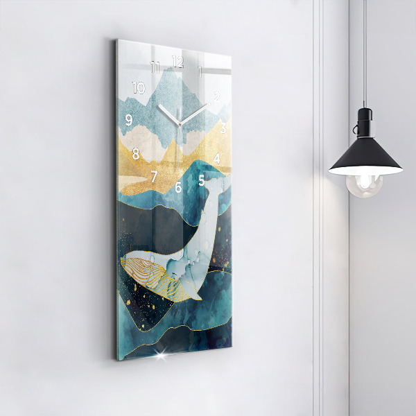 Zegar ścienny pionowy Abstrakcyjny wieloryb