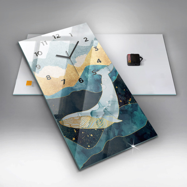 Zegar ścienny pionowy Abstrakcyjny wieloryb