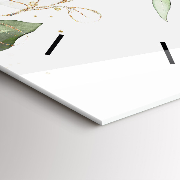 Zegar ścienny pionowy Abstrakcja liście