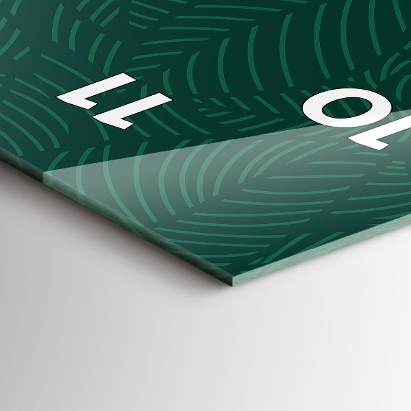 Zegar szklany pionowy Wzór liści