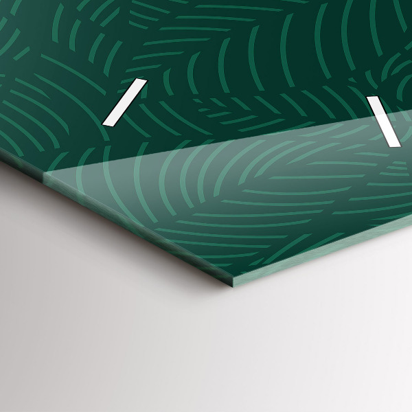 Zegar szklany pionowy Wzór liści