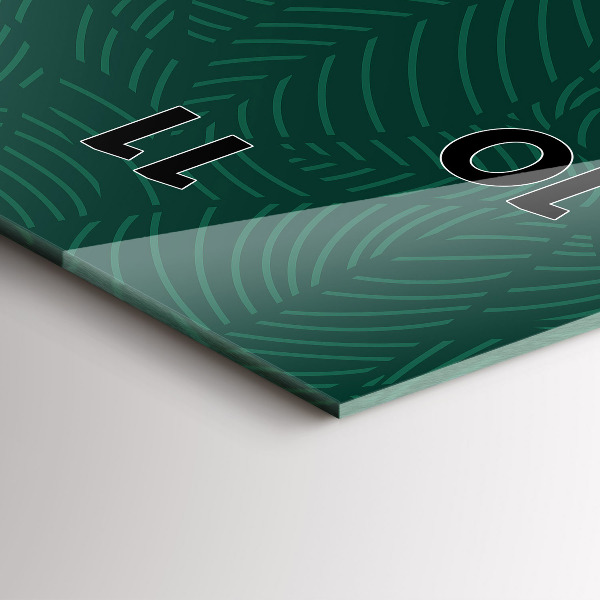 Zegar szklany pionowy Wzór liści