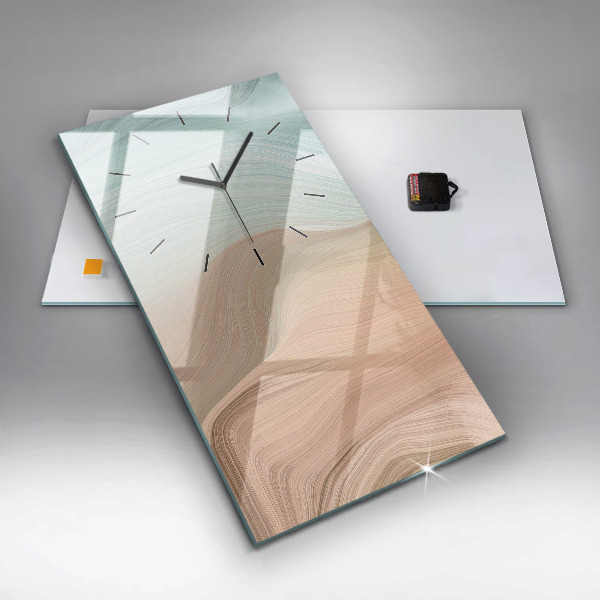 Zegar szklany pionowy Abstrakcja fal