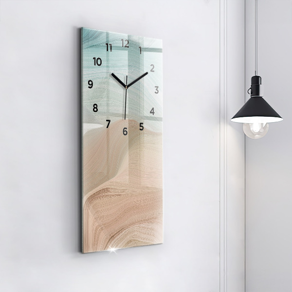 Zegar szklany pionowy Abstrakcja fal