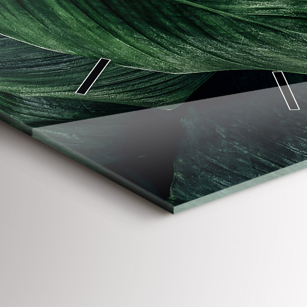 Zegar szklany pionowy Tropikalna monstera