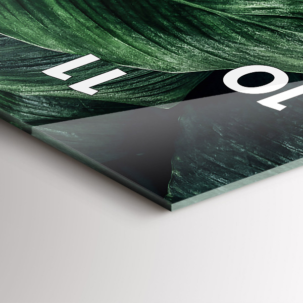 Zegar szklany pionowy Tropikalna monstera