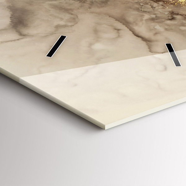 Zegar szklany pionowy Beżowa sztuka nowoczesna