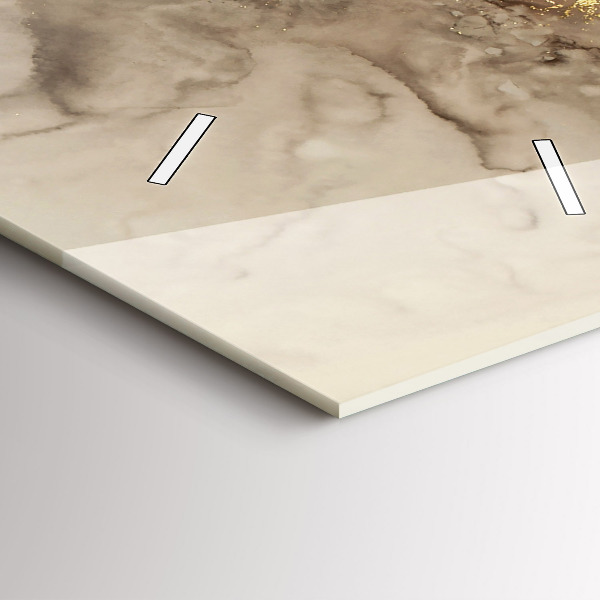 Zegar szklany pionowy Beżowa sztuka nowoczesna