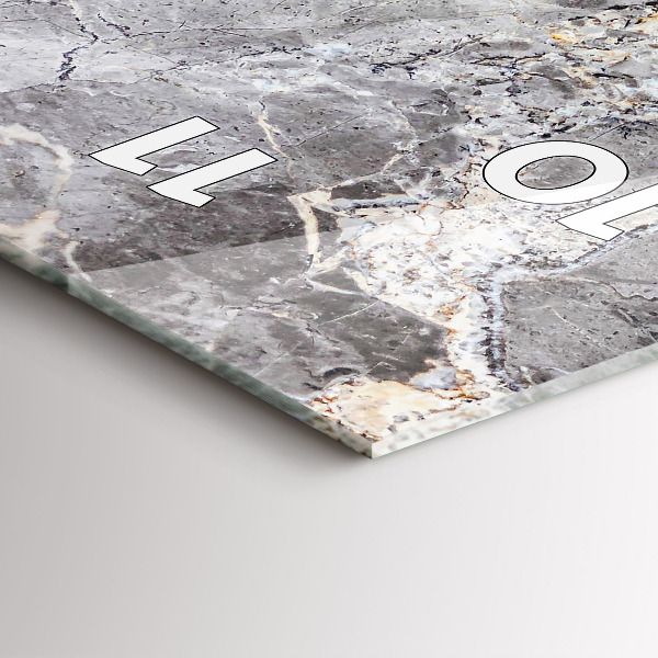 Zegar szklany pionowy Szary granit marmur