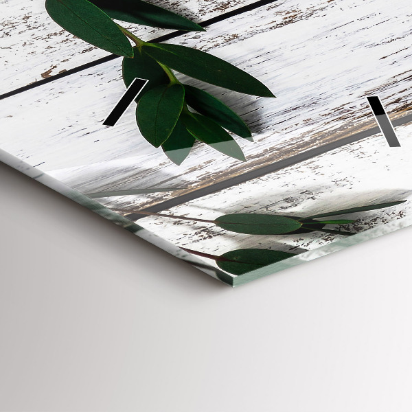 Zegar szklany pionowy Drewniane jasne deski