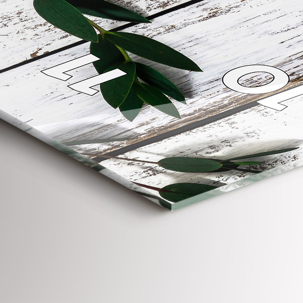 Zegar szklany pionowy Drewniane jasne deski