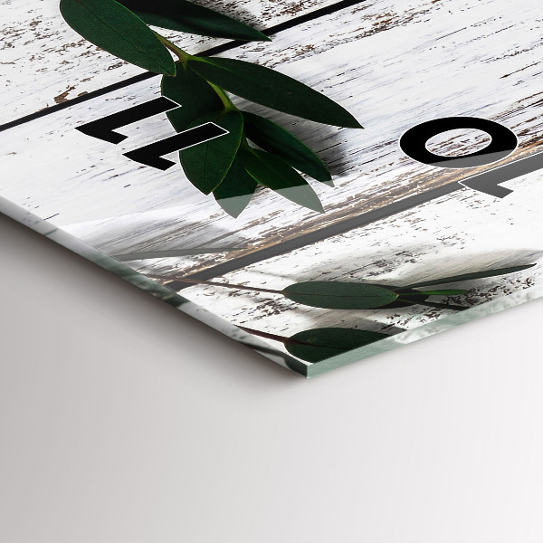 Zegar szklany pionowy Drewniane jasne deski