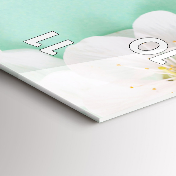 Zegar szklany pionowy Kwitnące kwiaty jabłoni