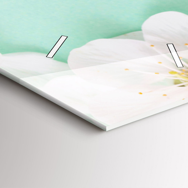 Zegar szklany pionowy Kwitnące kwiaty jabłoni