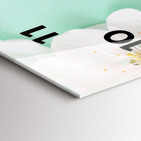 Zegar szklany pionowy Kwitnące kwiaty jabłoni