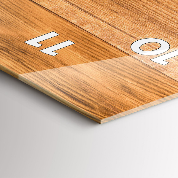 Zegar szklany pionowy Drewniane deski