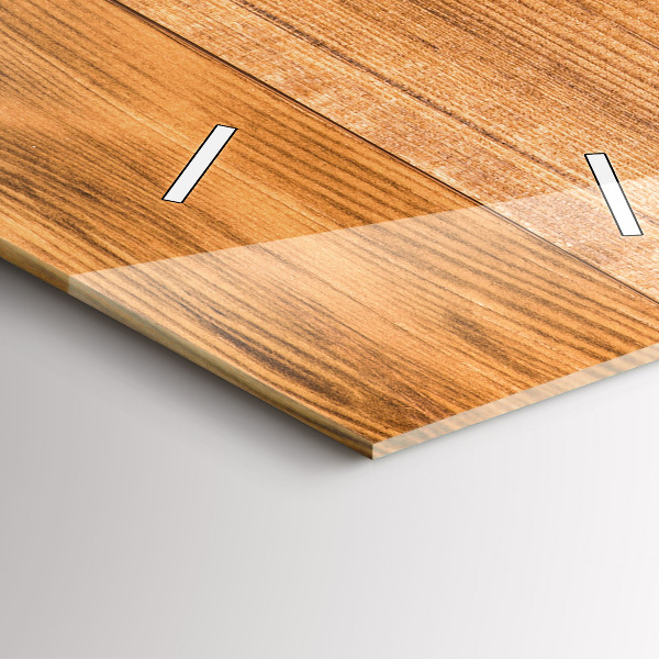 Zegar szklany pionowy Drewniane deski