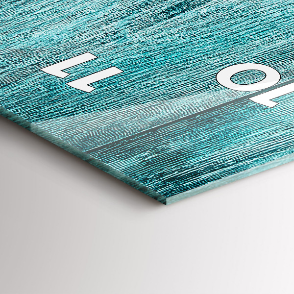 Zegar szklany pionowy Niebieskie stare drewno