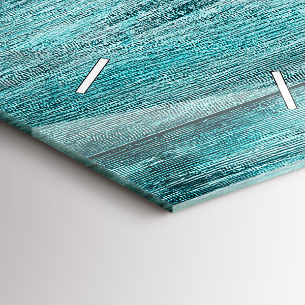 Zegar szklany pionowy Niebieskie stare drewno