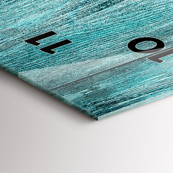 Zegar szklany pionowy Niebieskie stare drewno