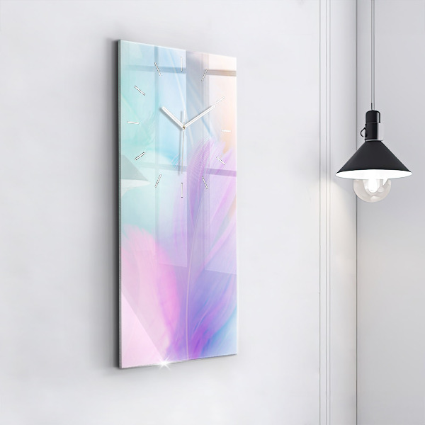 Zegar szklany pionowy Kolorowe pióra