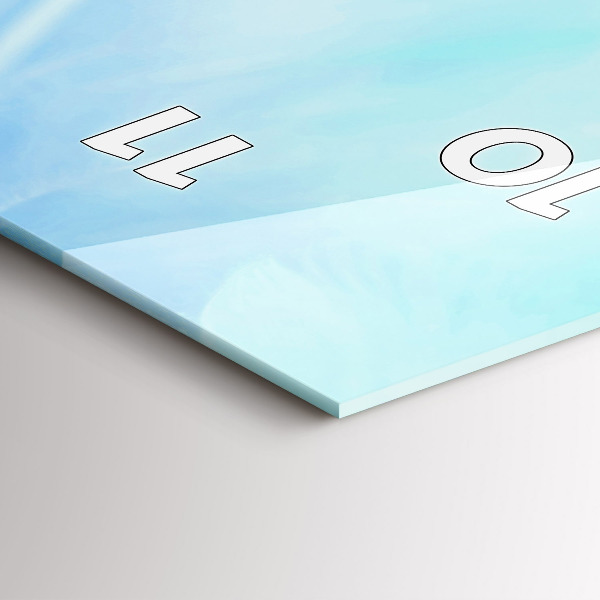 Zegar szklany pionowy Kolorowe pióra