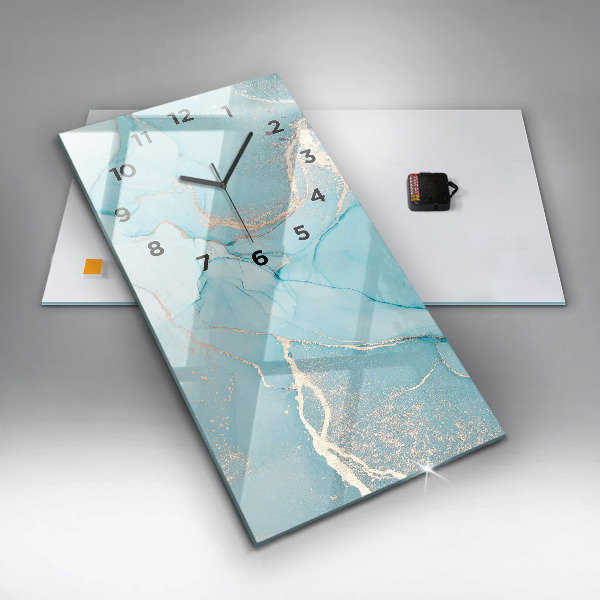 Zegar szklany pionowy Dekoracyjny marmur