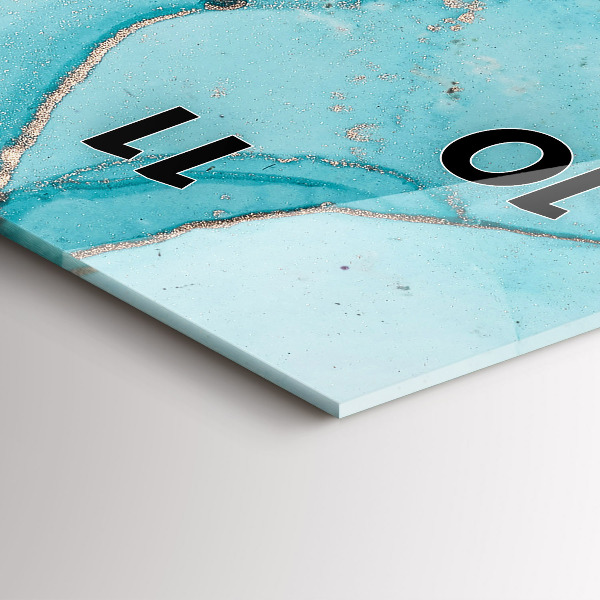 Zegar szklany pionowy Dekoracyjny marmur