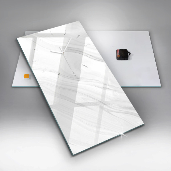 Zegar szklany pionowy Dekoracyjny marmur