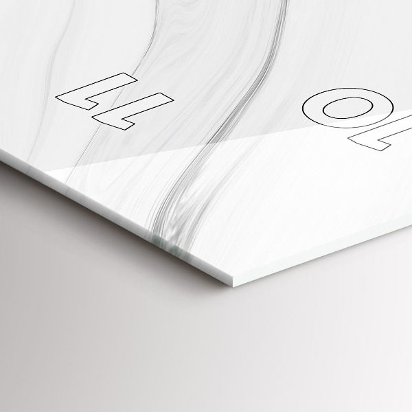 Zegar szklany pionowy Dekoracyjny marmur