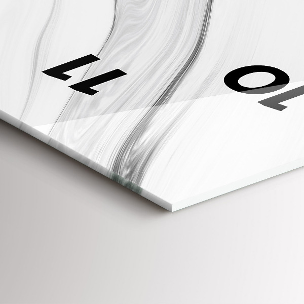 Zegar szklany pionowy Dekoracyjny marmur