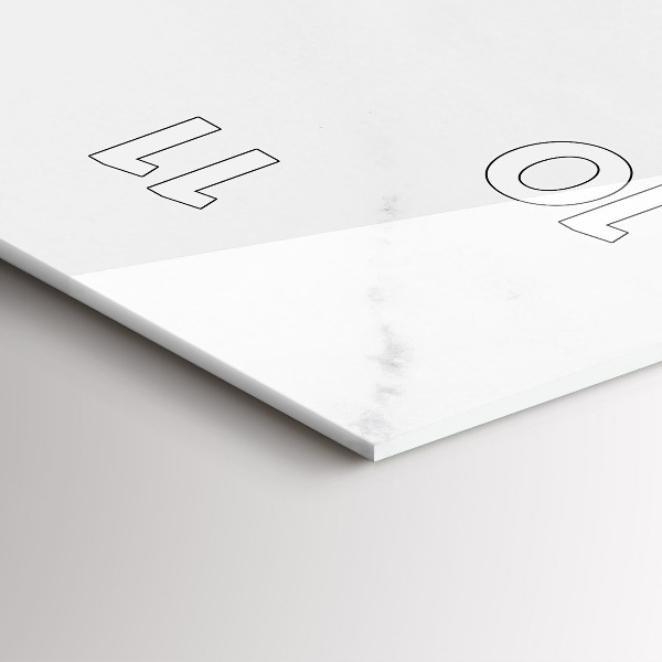 Zegar szklany pionowy Elegancki marmur