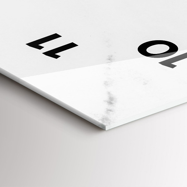 Zegar szklany pionowy Elegancki marmur