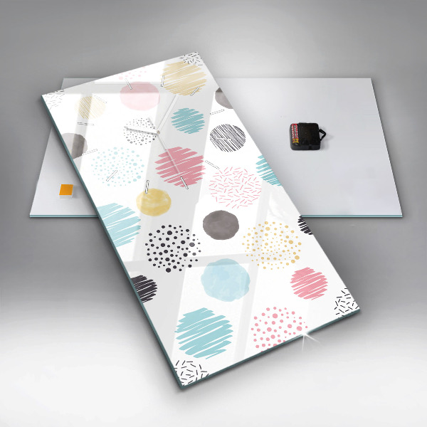 Zegar szklany pionowy Geometryczny wzór