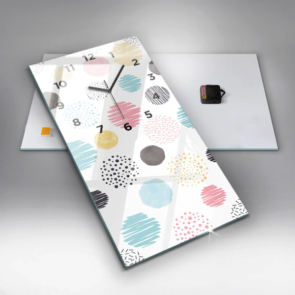 Zegar szklany pionowy Geometryczny wzór