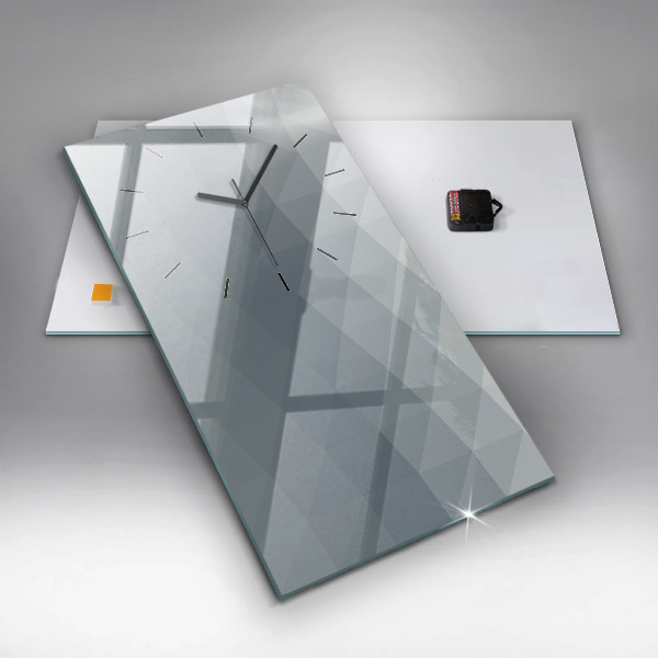 Zegar szklany pionowy Szara abstrakcja