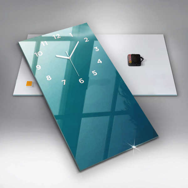 Zegar szklany pionowy Morska abstrakcja
