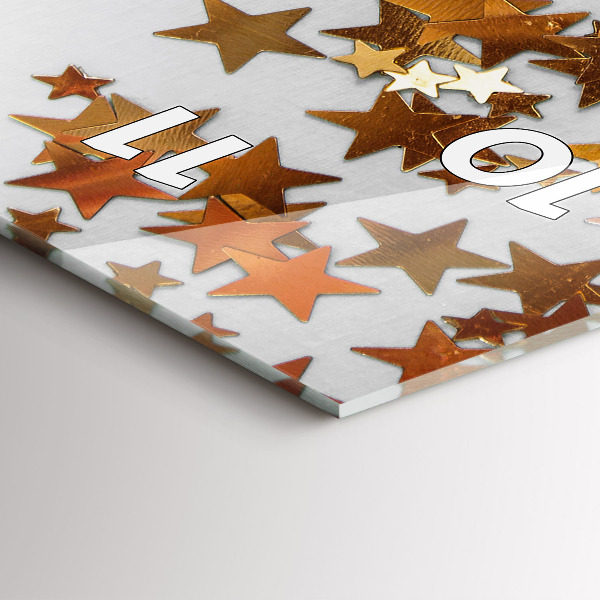 Zegar szklany pionowy Gwiazdy na jasnym tle