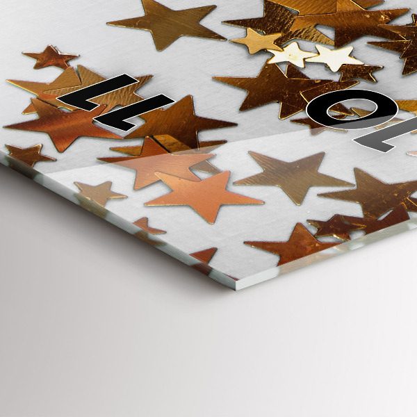 Zegar szklany pionowy Gwiazdy na jasnym tle