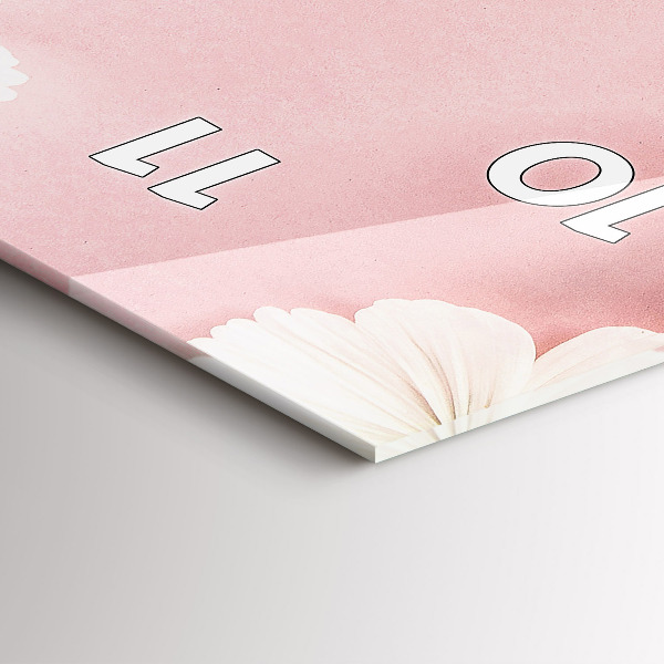 Zegar szklany pionowy Kwiaty stokrotki