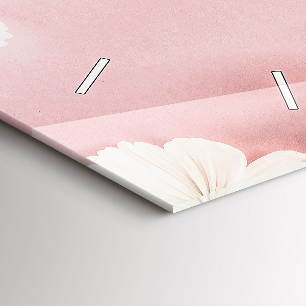 Zegar szklany pionowy Kwiaty stokrotki