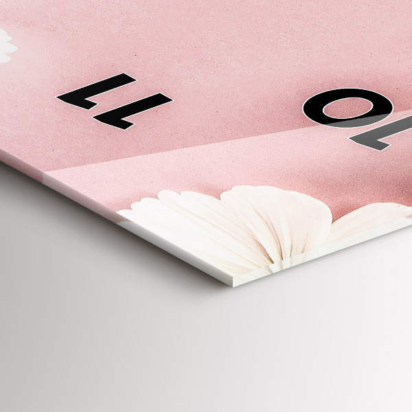 Zegar szklany pionowy Kwiaty stokrotki