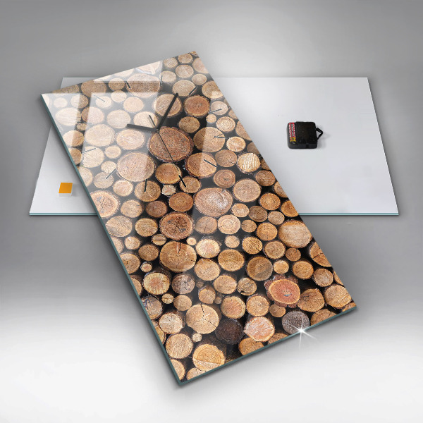 Zegar szklany pionowy Słoje drzew