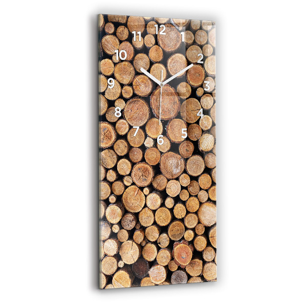 Zegar szklany pionowy Słoje drzew