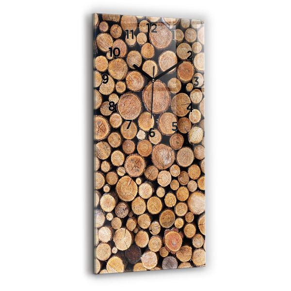 Zegar szklany pionowy Słoje drzew