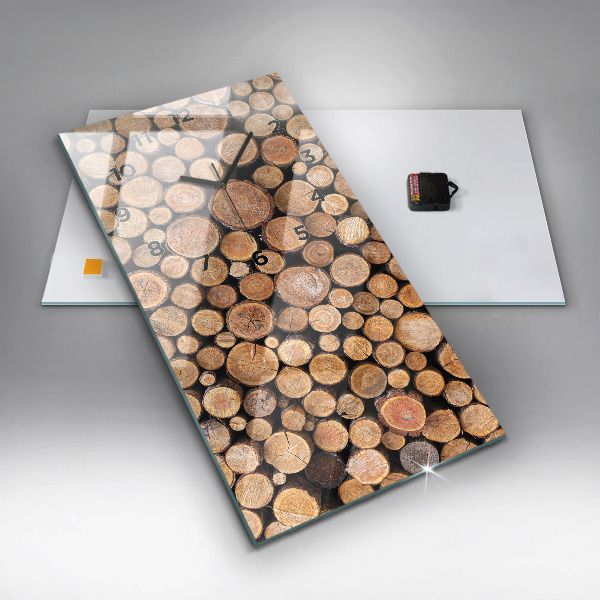 Zegar szklany pionowy Słoje drzew